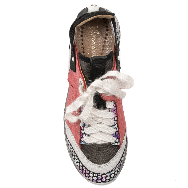 Maciejka Women's leather shoes Coral-Black