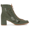 Maciejka Green Velor Lace-Up Boots