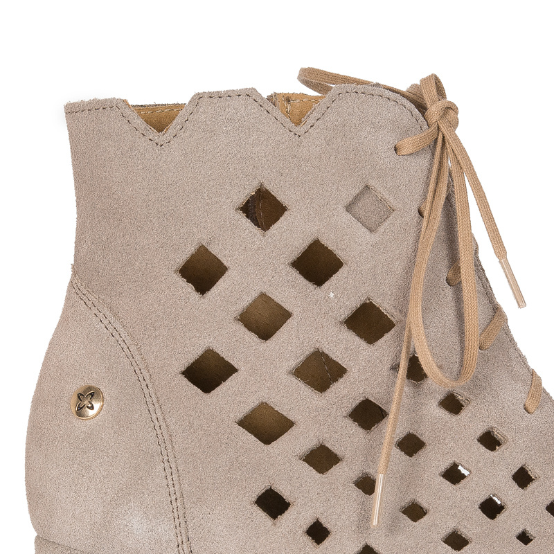 Maciejka Dark Beige Lace-Up Boots