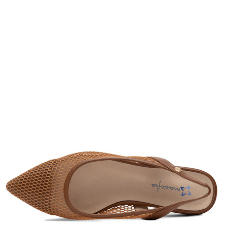 Maciejka Półbuty Siateczkowe Slingback Brązowe K7525-29/00-1