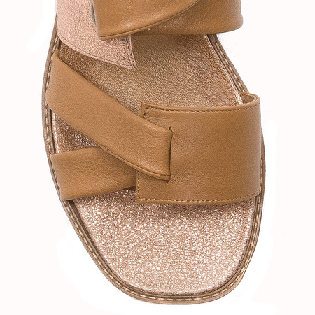 Maciejka Brown Women's Leather Slides