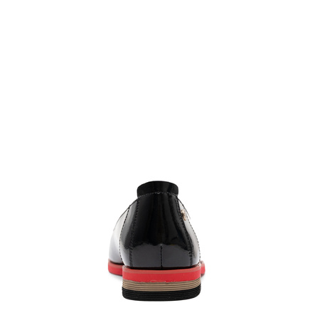 Maciejka Leather Patent Ballerinas Red Sole Black K7463-01/00-1
