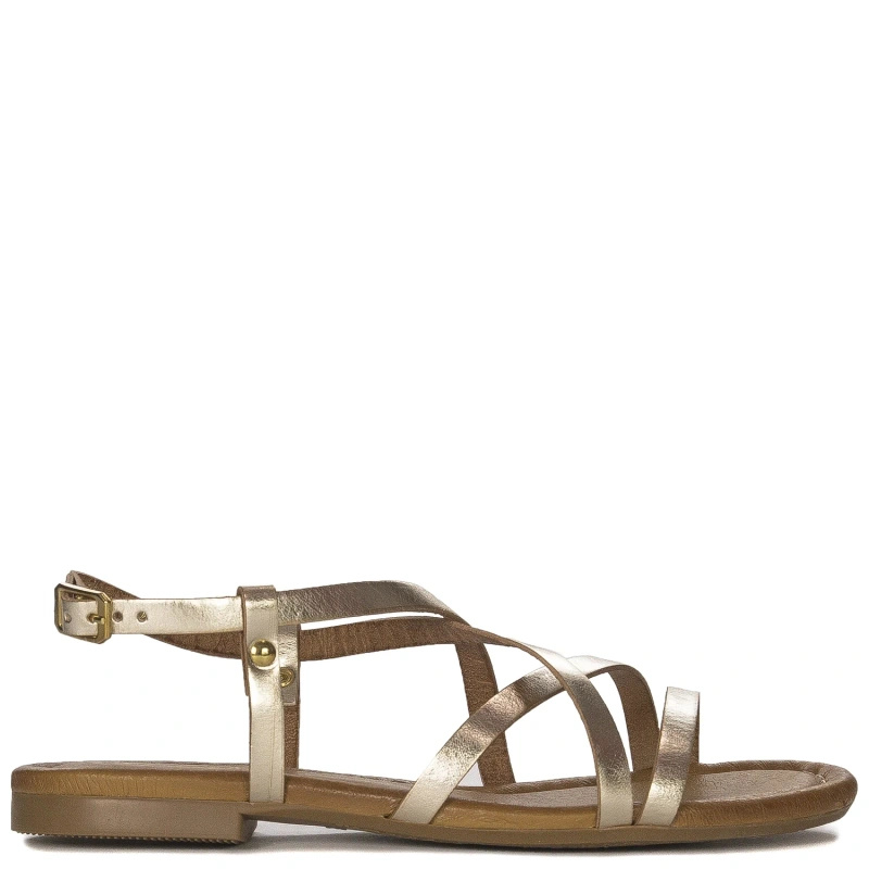 Maciejka Leather Gold Women's Sandals 06635-25/00-0