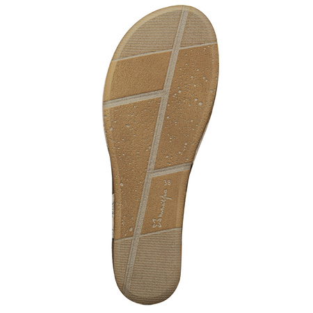 Maciejka Leather Sandals Cut-Out Closed Heel Beige + Gold 06431-02/00-6