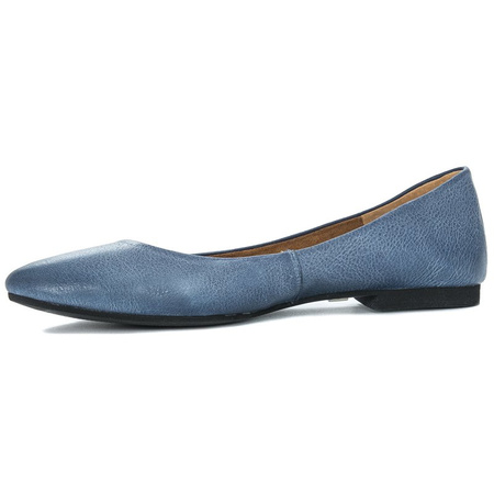 Maciejka Leather Ballet Flats Almond Toe Flat Navy-Jeans 04100-17/00-8