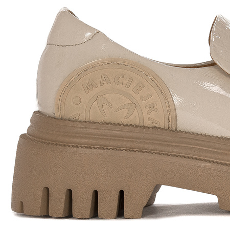 Maciejka Loafers Patent Leather Chunky Platform Light Beige 06294-22/00-8