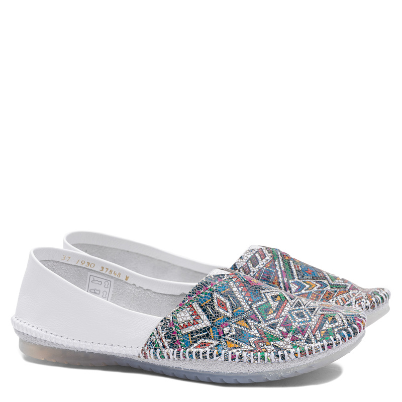 Maciejka Leather Slip-On Shoes Colorful White 1930W-68/00-0