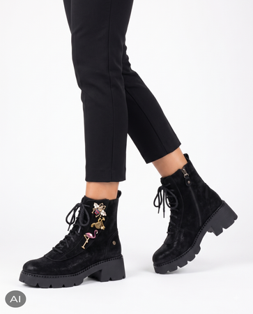 Maciejka Leather Ankle Boots Insulated Black 07656-01/00-8