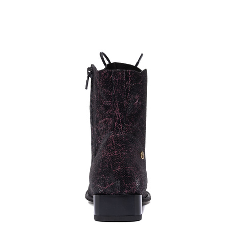 Maciejka Leather Artistic Ankle Boots Black Purple 6391W-44/00-1