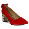 Maciejka Pumps Velour Gold-Faceted Block Heel Red 5334S-08/00-1