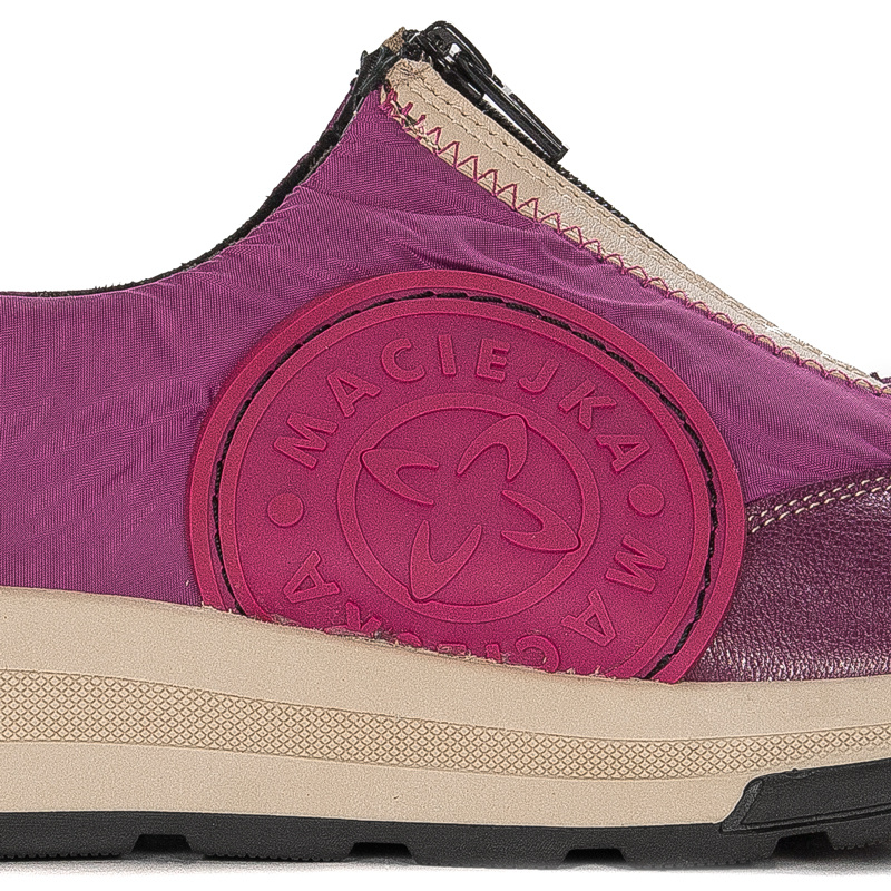 Maciejka Sneakersy Skórzane Z Zamkiem Na Platformie Fuksja 06296-15/00-8