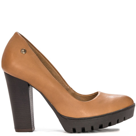 Maciejka Classic Leather Platform Pumps Brown 02629-29/00-1