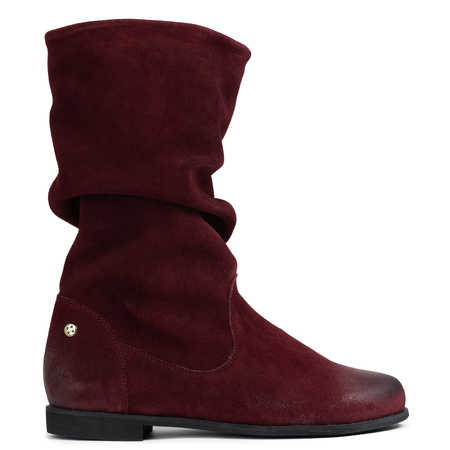 Maciejka Suede Knee-High Boots Burgundy 05057-30-00-6