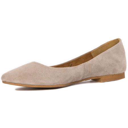 Maciejka Suede Leather Ballerinas Almond-Toe Beige 04100-42/00-8