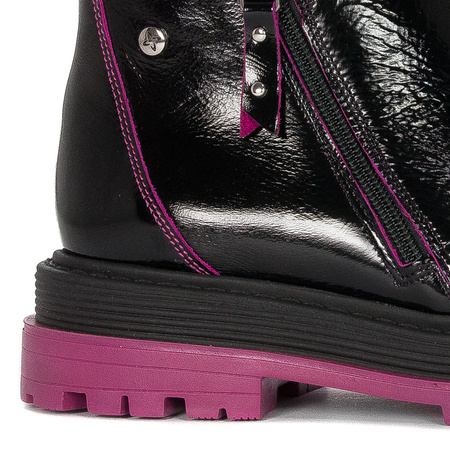 Maciejka Black+Fuchsia Boots 05747-15/00-7