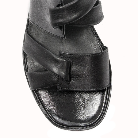 Maciejka Black Women's Leather Slides