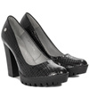 Maciejka Classic Leather Pumps on Block Heel and Platform Black 02629-43-00-1