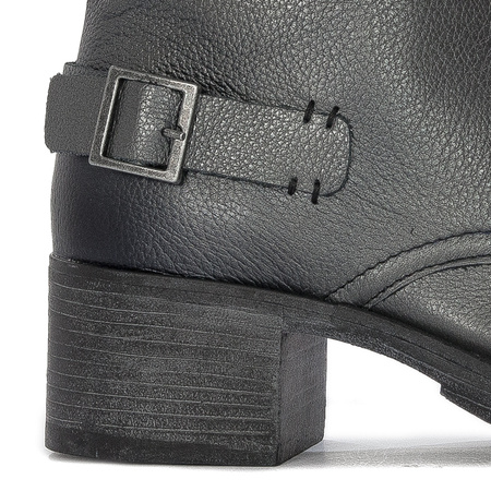 Maciejka Premium Leather Lace-Up Block Heel Boots Graphite 3750S-20/00-3