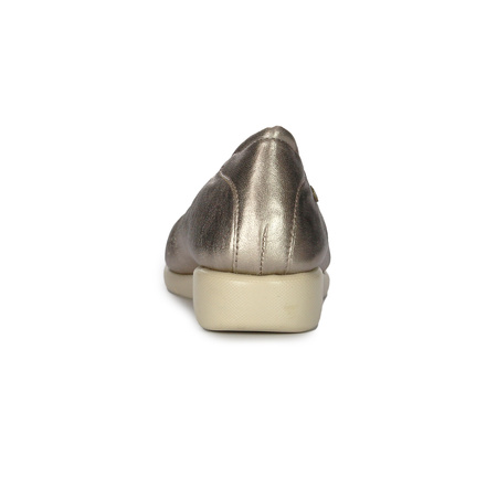 Maciejka Gold Leather Ballet Flats On A Low Wedge P6504-25/00-1