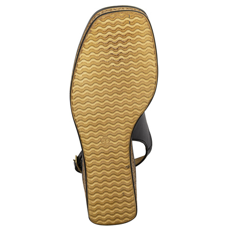 Maciejka Sandały espadryle damskie na koturnach czarny 06657-01/00-5
