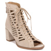 Maciejka Cutout Lace-Up Ankle Boots Peep-Toe Beige 04040-04/00-5