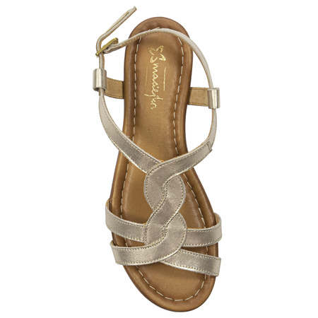Maciejka Leather Gold Women's Sandals 06568-25/00-5