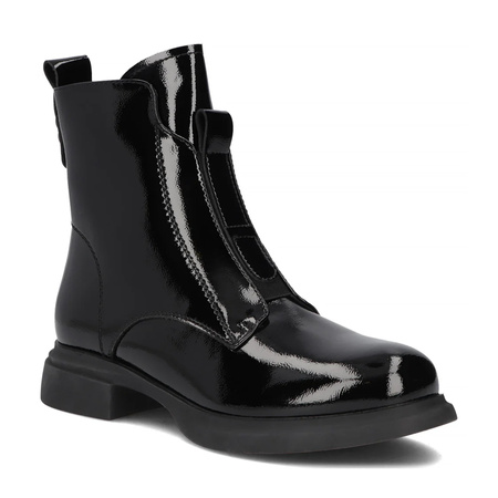 Filippo Women's Patent Leather Ankle Boots, Black