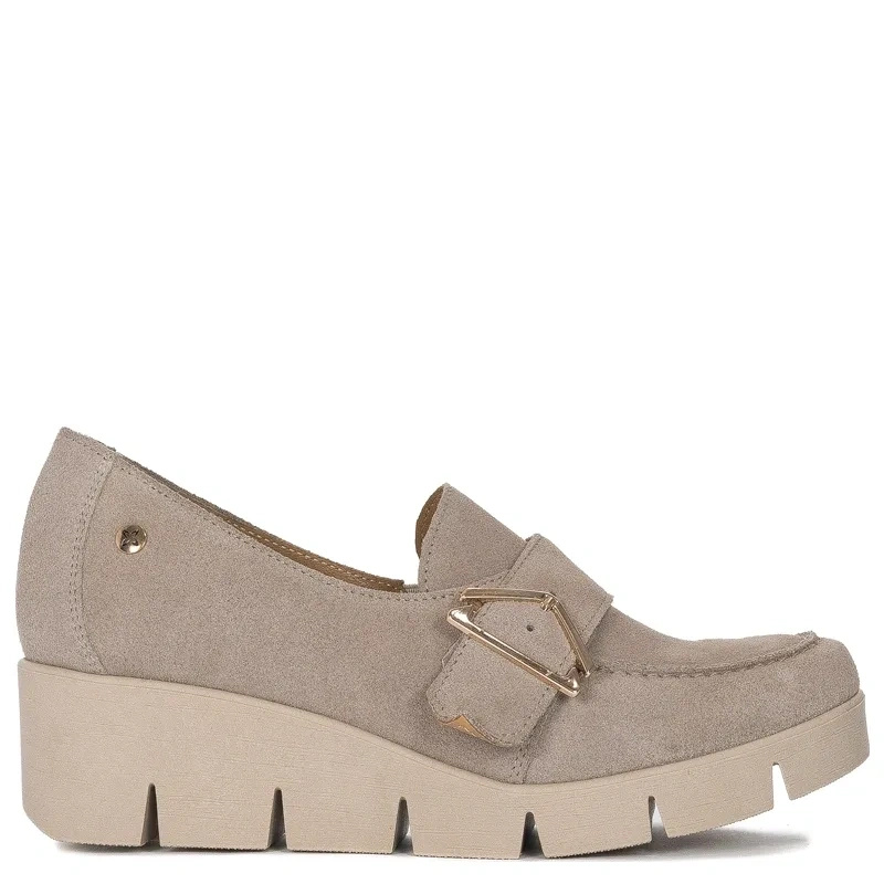Maciejka Dark Beige Suede Leather Flat Shoes 05829-10/00-1