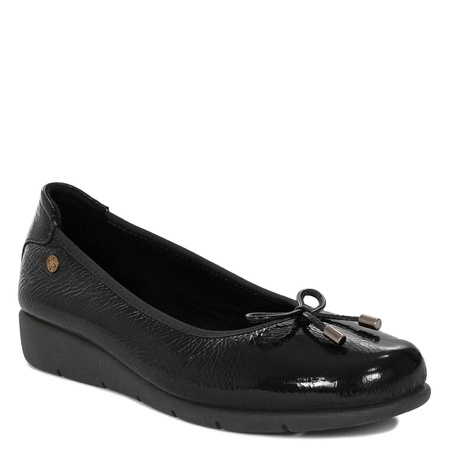 Maciejka Leather Patent Flats Low Wedge Black P6504-20/00-8