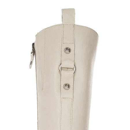 Maciejka Light Beige leather Knee-High Boots