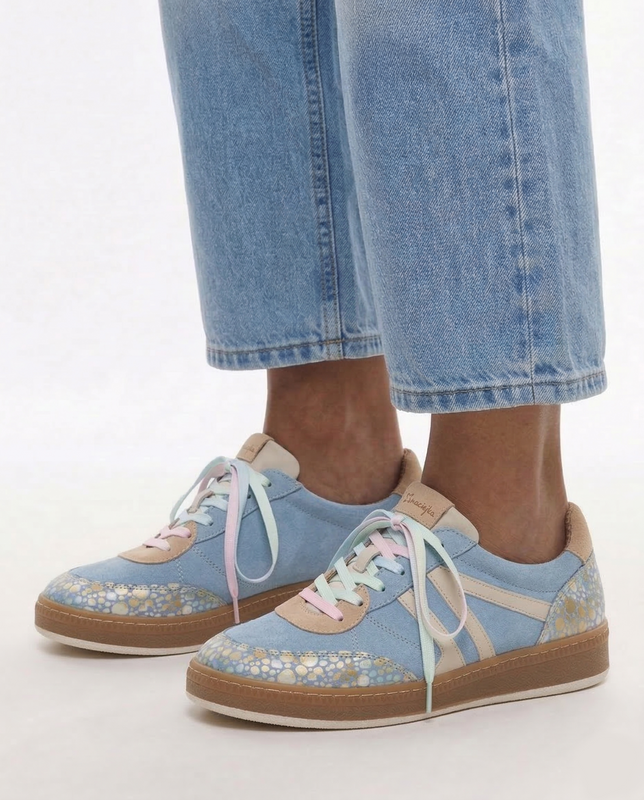 Maciejka Leather Pastel Sneakers Beige-Blue 07319-06/00-7