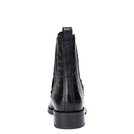 Maciejka Chelsea Leather Ankle Boots Croc-Embossed Heel Black H7173-01/00-7