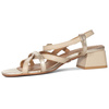  Maciejka Women's High Heel Leather Sandals Gold Beige