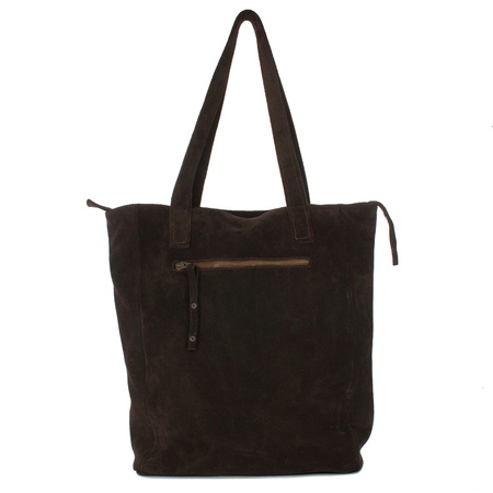 Maciejka Women's Grey Velor Leather Handbag