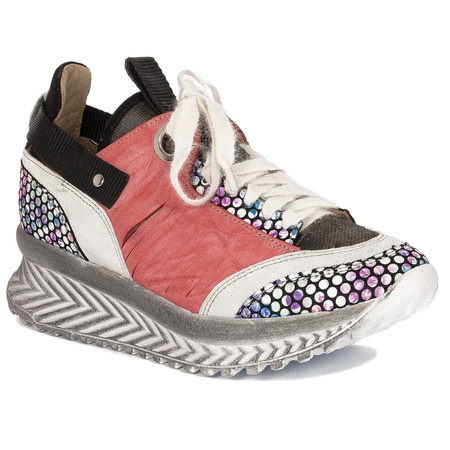 Maciejka Women's leather shoes Coral-Black