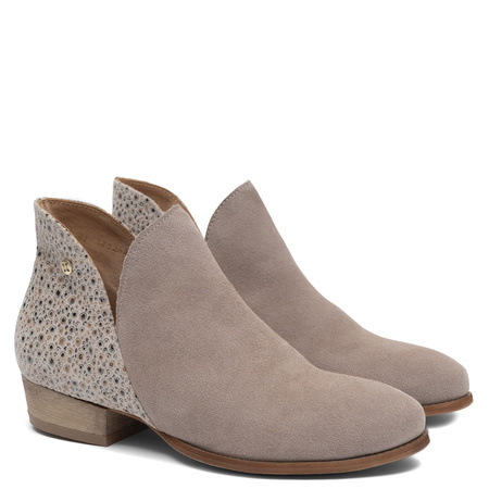 Maciejka Genuine Suede Women's Cut Out Ankle Boots Beige 4091W-05/00-5