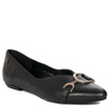 Maciejka Genuine Leather Ballerinas With Almond Toe and Gold Buckle Black 05934-01/00-1