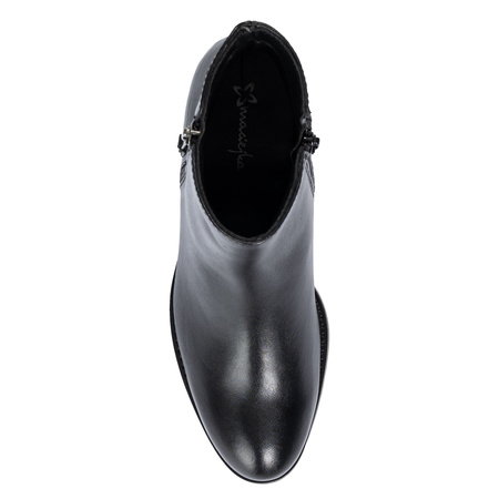 Maciejka Double-Zip Leather Ankle Boots with Croco Texture Black H7170-01/00-7