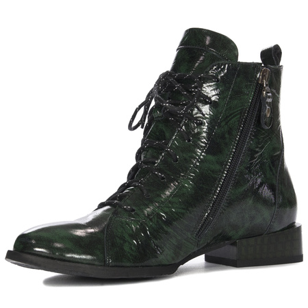 Maciejka Green Leather Women's Boots