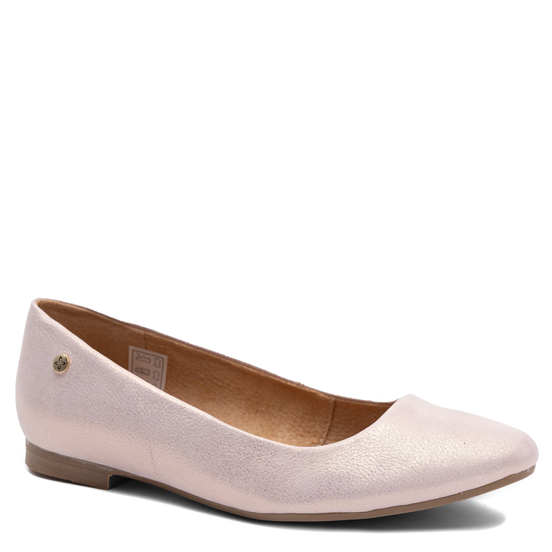 Maciejka Leather Ballerina Flats Pearly Finish Almond Toe Pink 00873-66/00-5