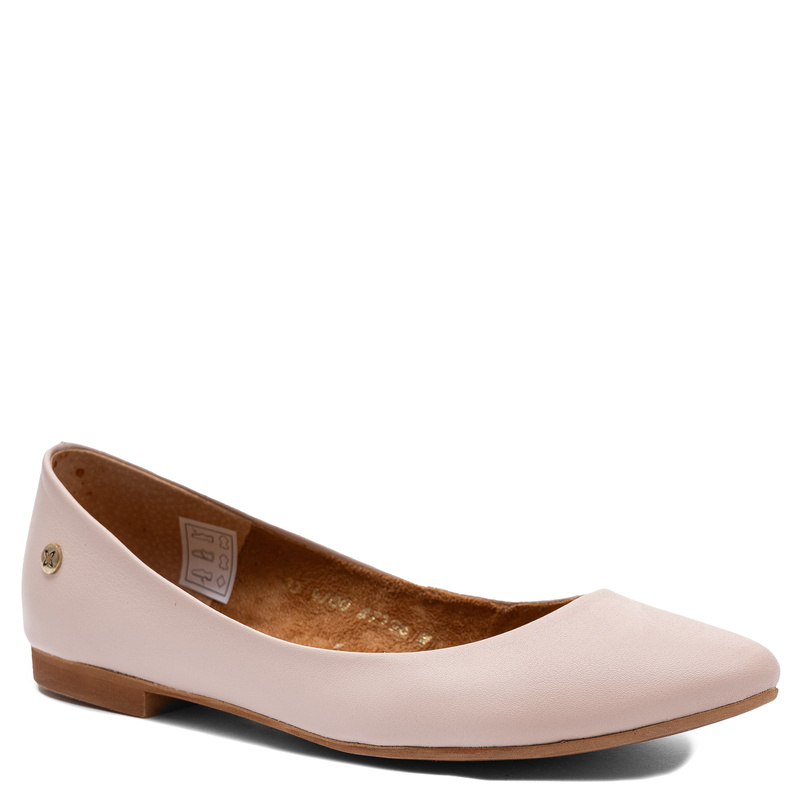 Maciejka Leather Almond Toe Ballet Flats Beige 4100W-15/00-8