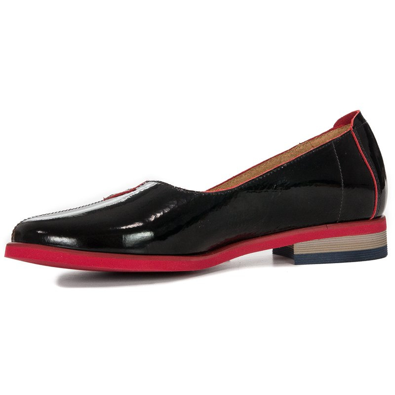 Maciejka 05035-01-00-5 Black+Red Edge Flat Shoes