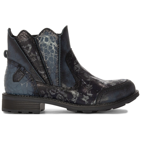 Maciejka Crafted Leather Ankle Boots Flat Heel Navy 07006-06/00-8