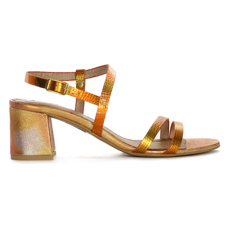 Maciejka Women's Leather Heeled Orange Sandals