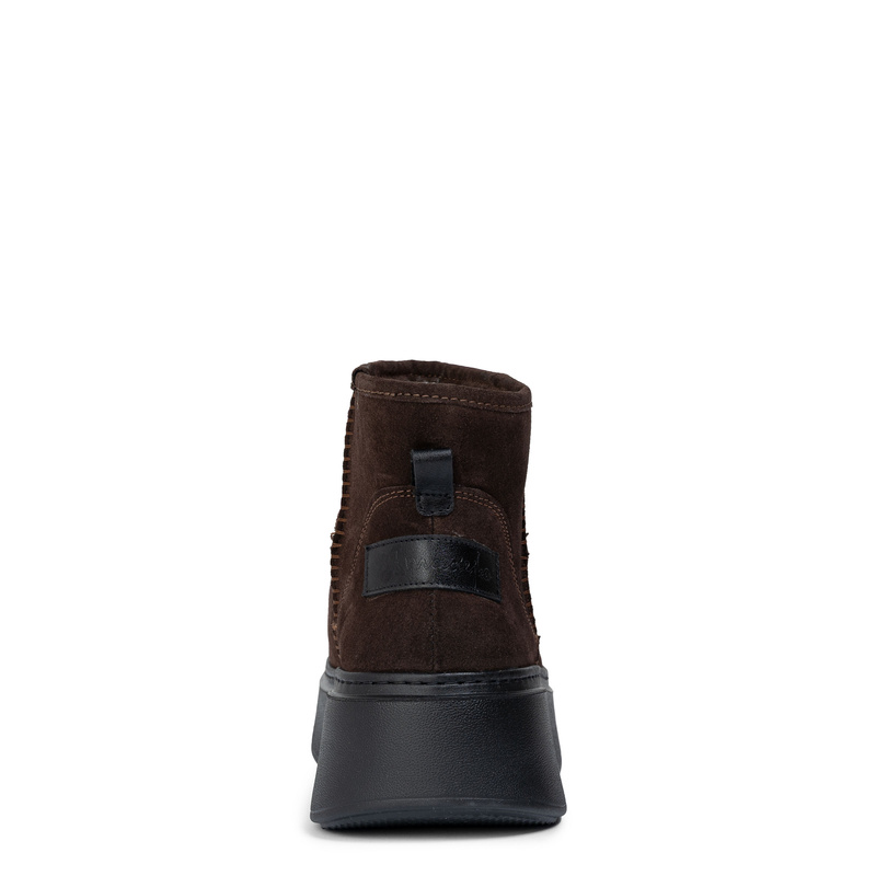 Maciejka Velour Boots on Thick Platform Brown 06257-12-00-4