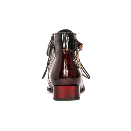 Maciejka Patent Leather Lace-Up Ankle Boots Burgundy 5743A-23/00-7