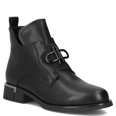 Filippo Skórzane Botki Damskie Czarne DBT7191-26-BK