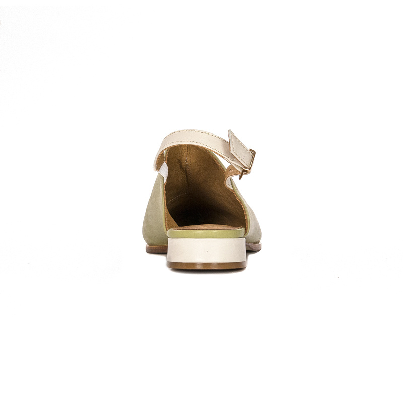 Maciejka Women's sandals, pointed, natural leather green