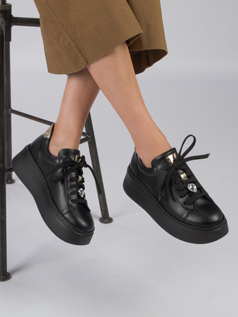 Woman's Sneakers Black Leather 06191-01/00-8
