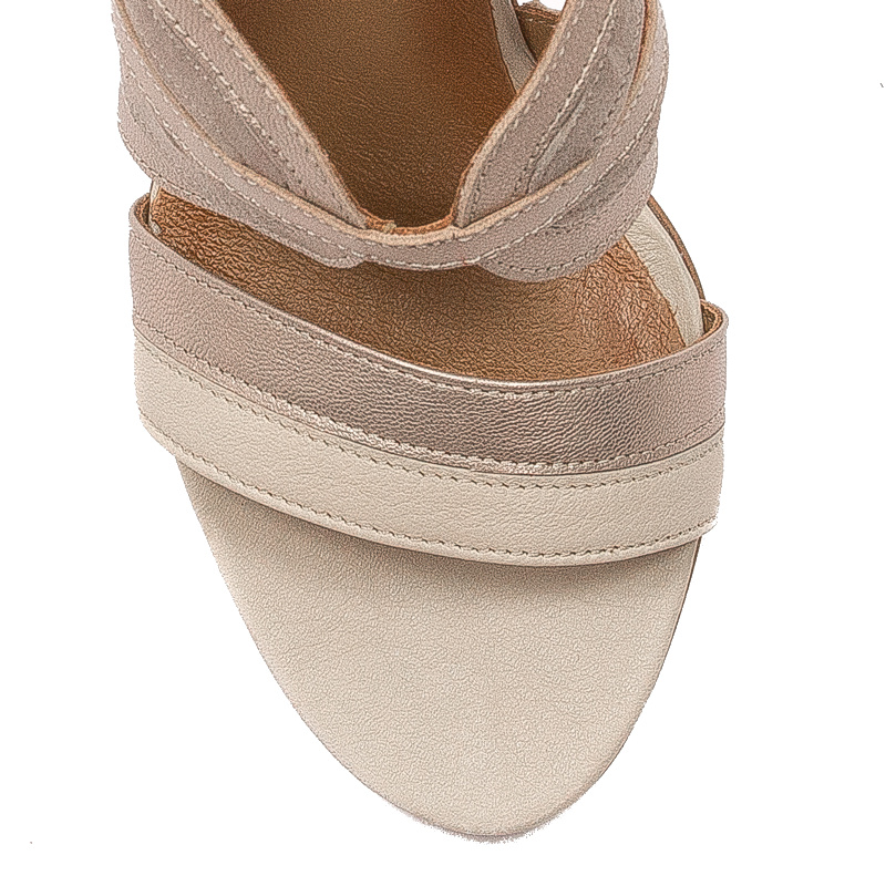Maciejka Women's sandals in natural leather beige&gold